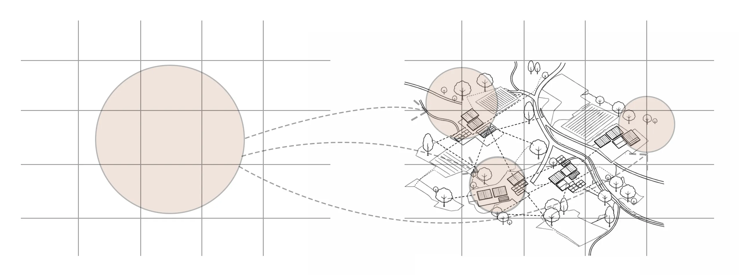 CO — SPINE scenario diagram — vergelijking gecentraliseerd vs gedecentraliseerd nederzettingspatroon, AFSCHEIDING scenario