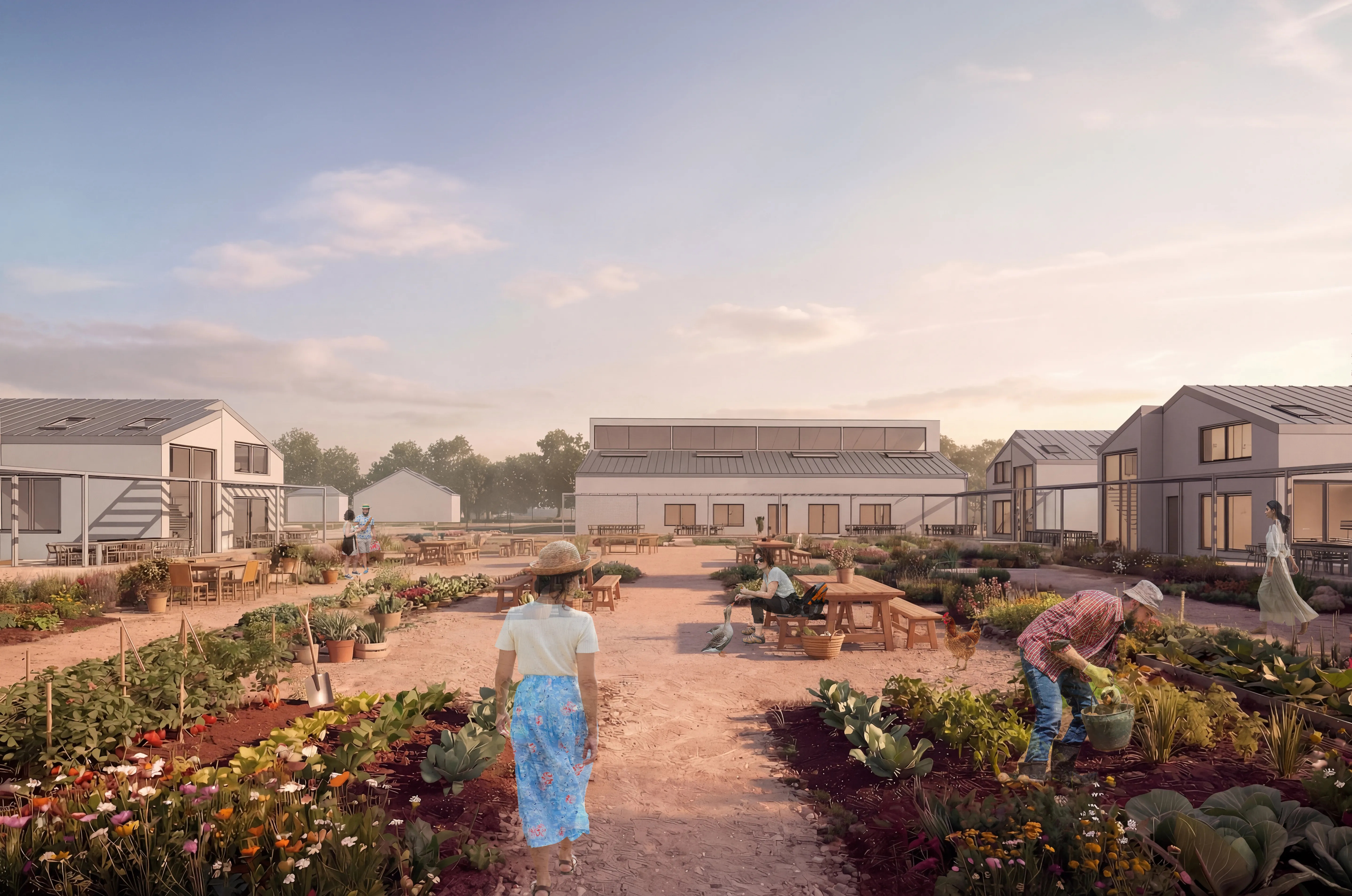 CO — SPINE — fotorealistische render van de collectieve wooncluster, Moerenburg Tilburg 2026