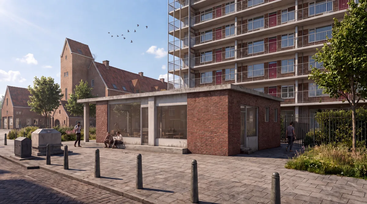 Gevelstudie voor de bestaande structuur aan de Katendrechtse Lagedijk