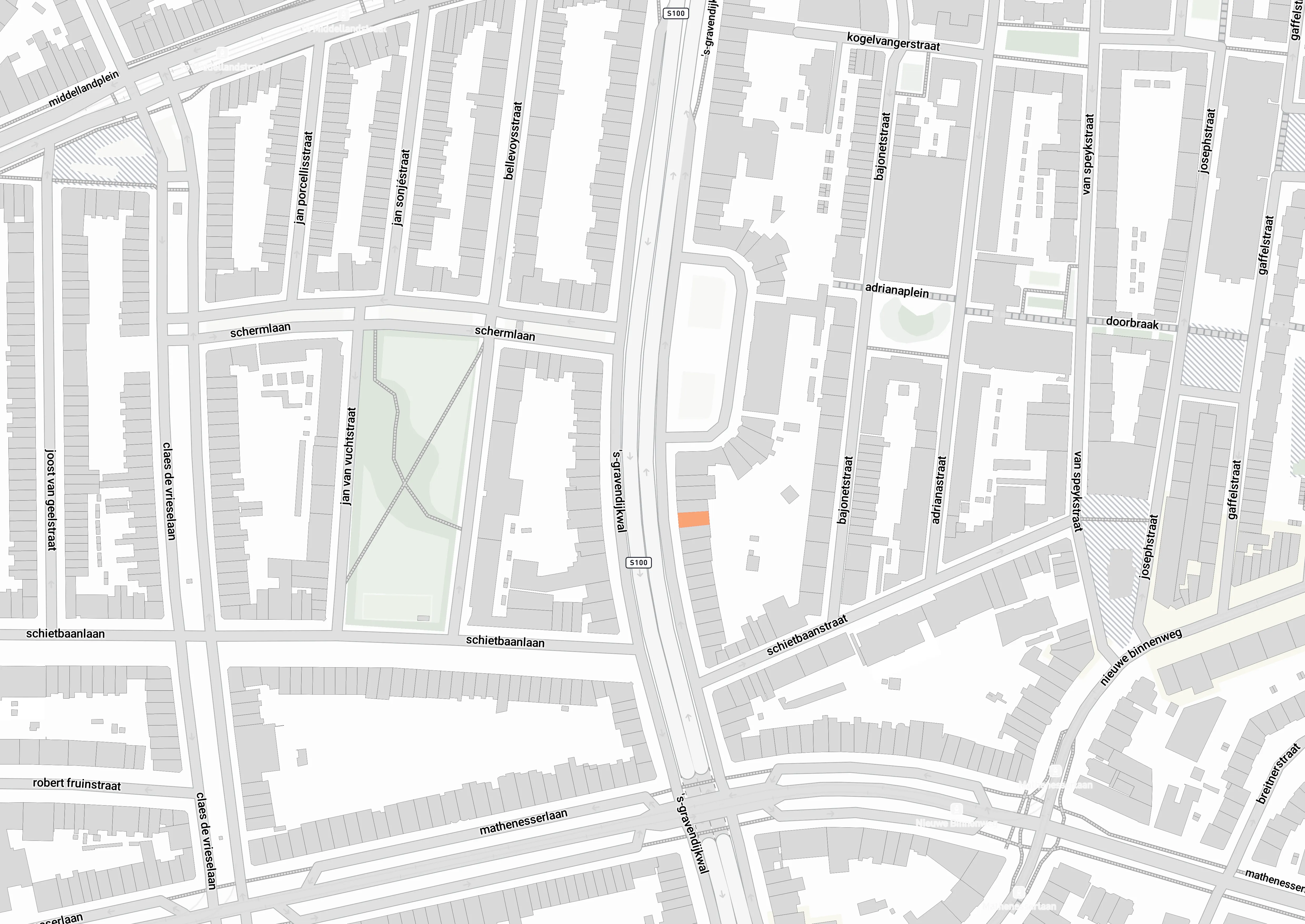 's-Gravendijkwal — bestaande situatie: aanzicht vóór de aanbouw