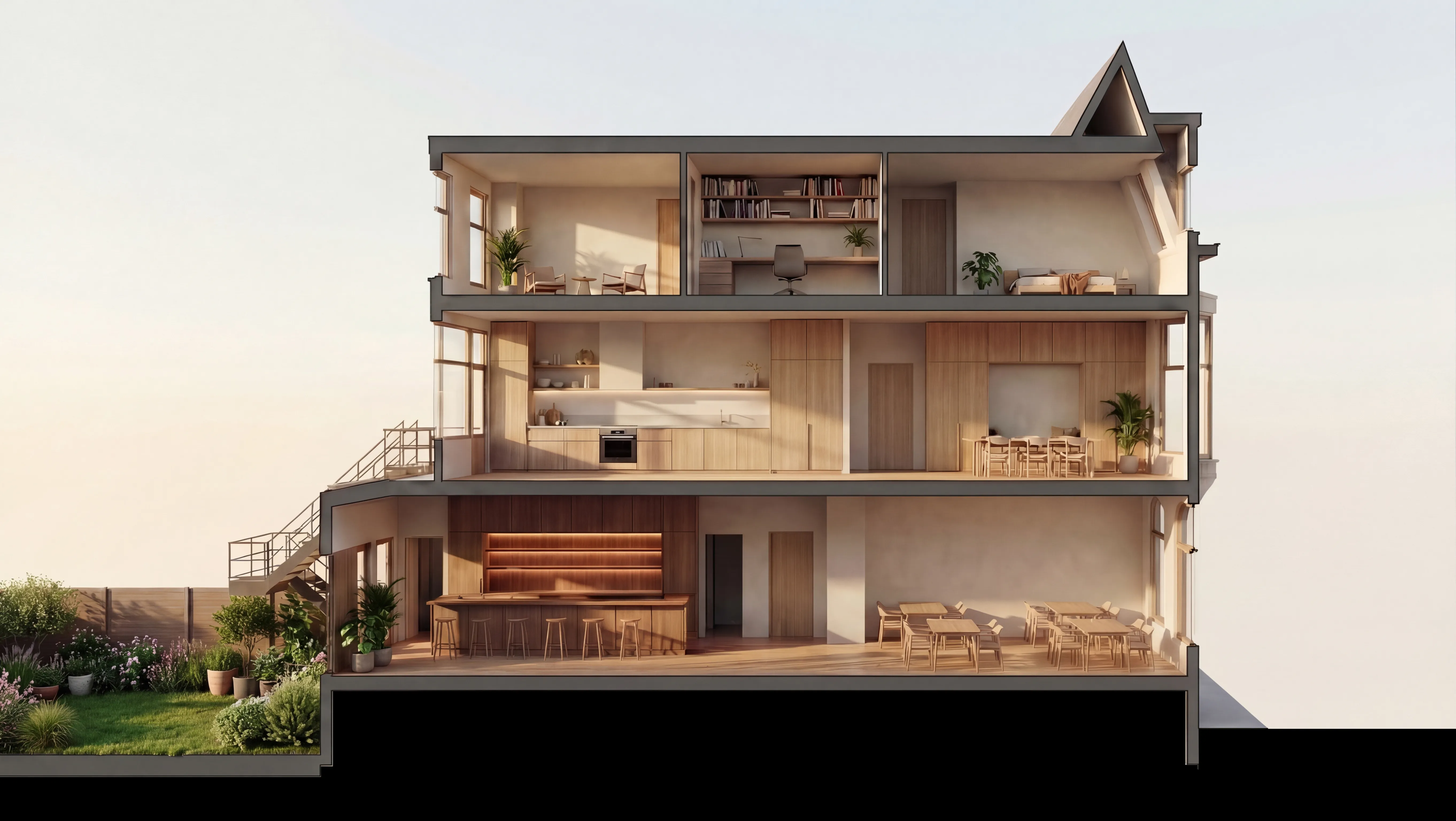 's-Gravendijkwal Rotterdam — doorsnede bestaande situatie met glasgevel